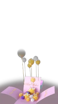 Efeito de presente do TikTok Balloon Gift Box